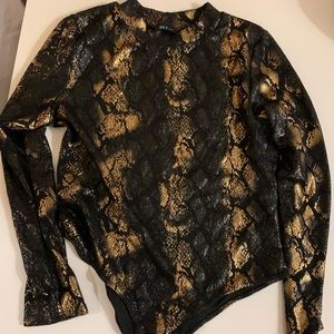 Black and gold SNAKESIN body suit 1X/2x